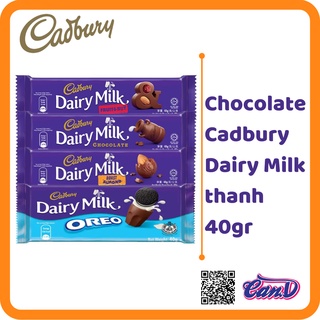 (5 vị) Chocolate Cadbury Dairy Milk thanh 40gr