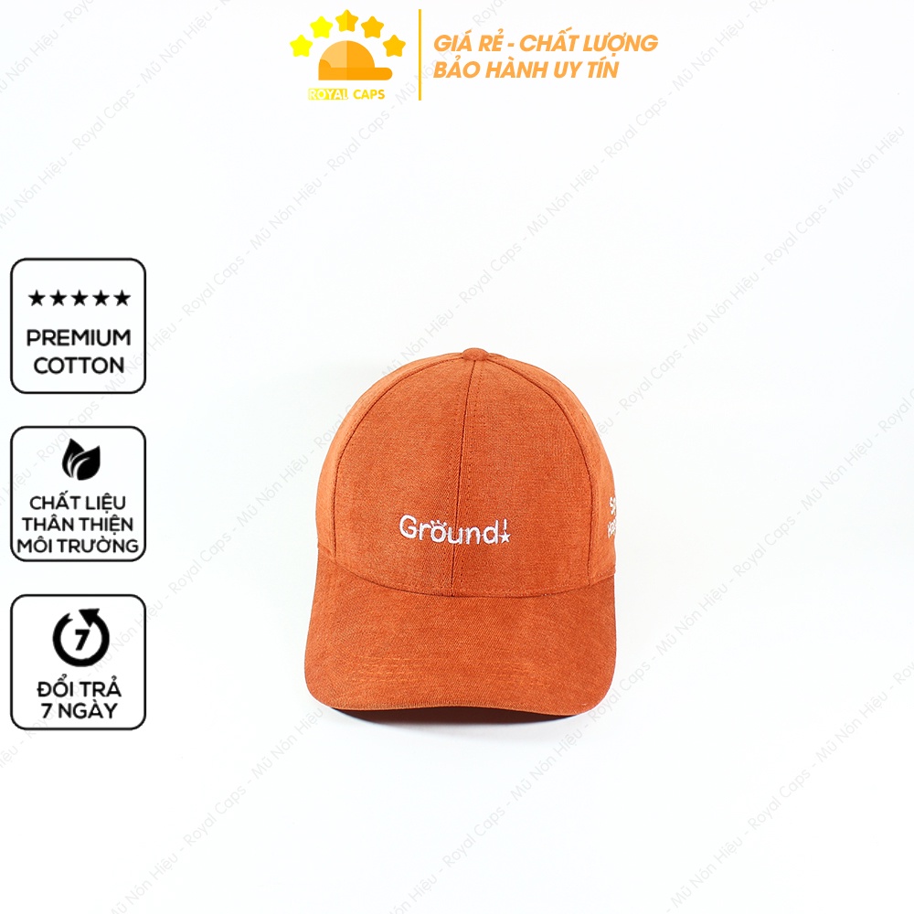 Mũ Lưỡi Trai Nón Lưỡi Trai Nam Nữ Nhung Mịn Hàn Quốc Thêu GROUND Nón Kết - Royal Caps