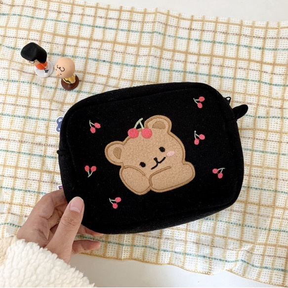 Túi Đựng Laptop Họa Tiết Gấu cherry Phong Cách Hàn Quốc Dễ Thương 11/13/15