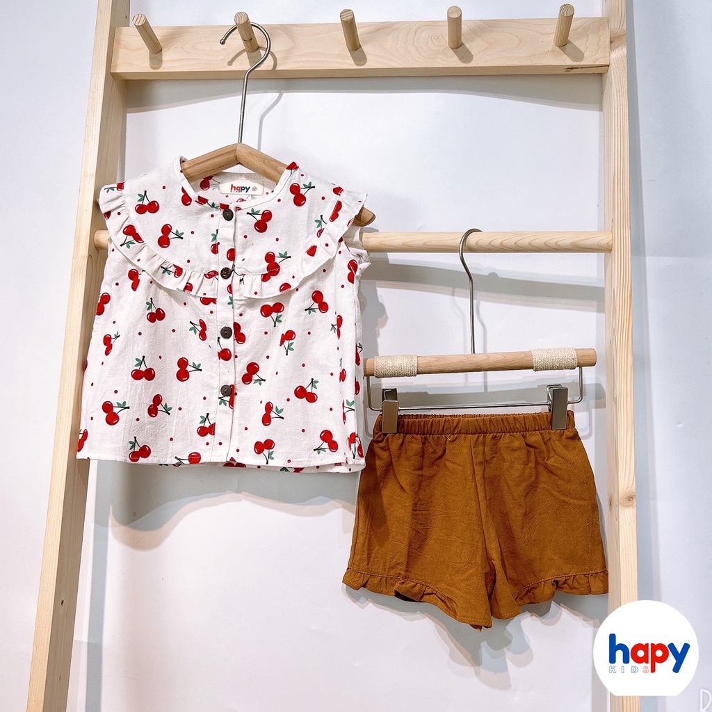 Bộ bé gái Hapykids chất thô , cho bé gái từ 0-5 tuổi (B22.15)