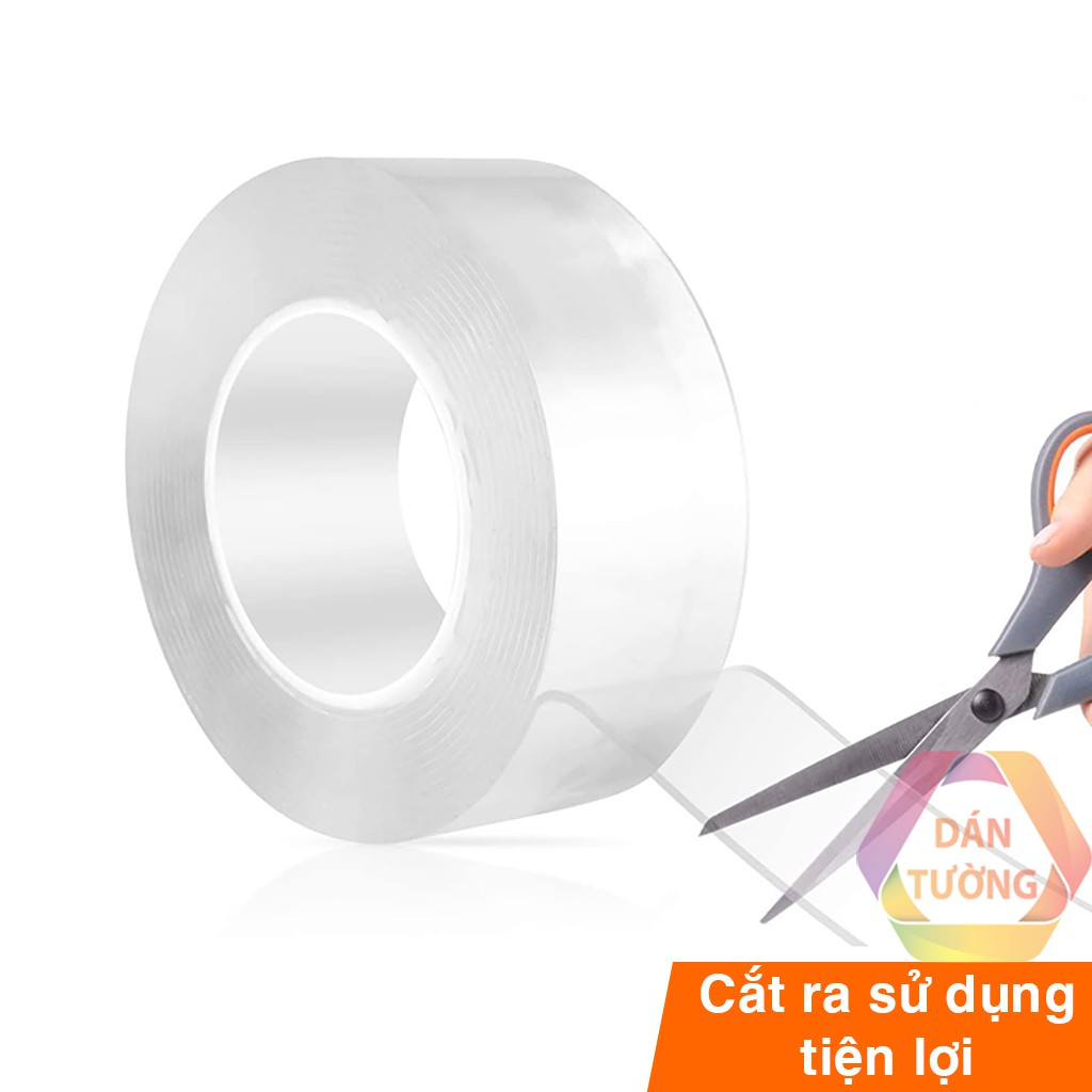 Cuộn băng keo 2 mặt acrylic siêu dính MDT , băng keo dán tranh gán gương treo tường đa năng _CBK