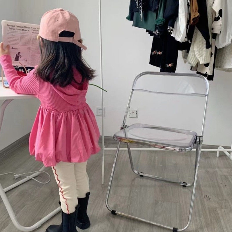 Đầm Tay Dài Có Nón Phong Cách Mùa Thu Đơn Giản Hợp Thời Trang Dễ Phối Đồ Cho Bé Gái