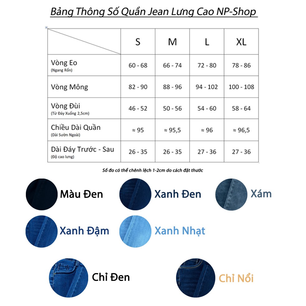 Quần jean nữ lưng cao co giãn có túi NPSHOP, quần bò cạp cao bigsize skinny jeans trơn dài basic