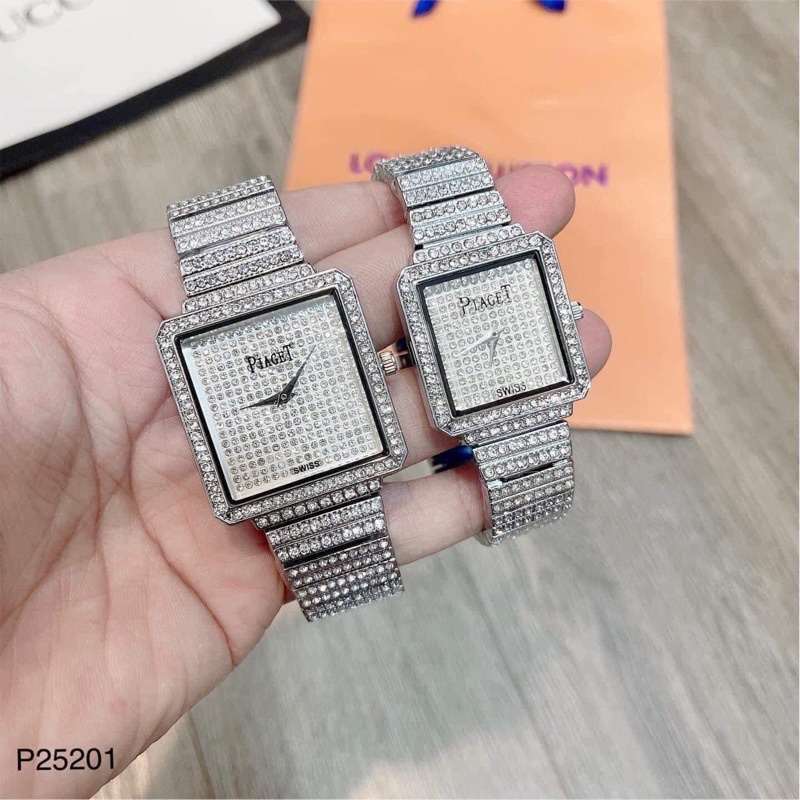 Đồng hồ nam VN999 mặt vuông đính đá [Có Hộp]⚜️Chống nước,chống xước