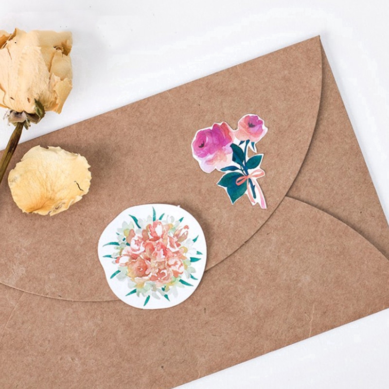 Bộ 45 nhãn dán trang trí sổ tay họa tiết xinh xắn