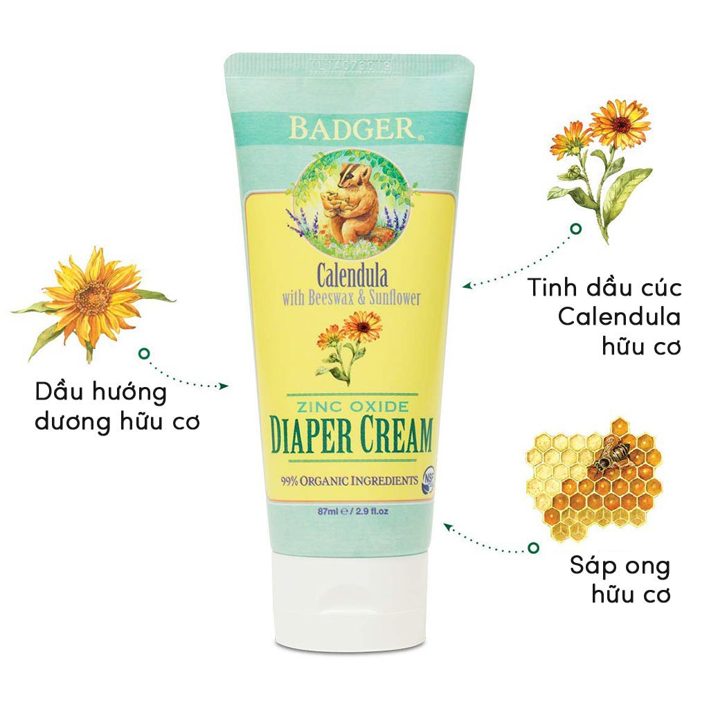 Combo chăm sóc da hữu cơ cho bé BADGER Essential Baby Care