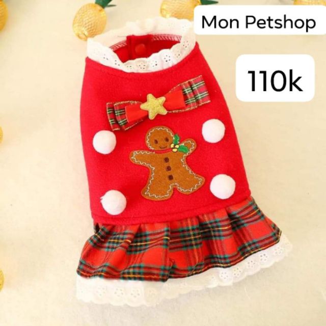 VÁY BA LỖ NOEL CHO CÚN