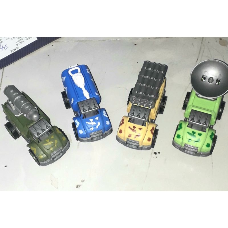 Sét 4 chiếc xe mô hình công trình bằng nhựa chạy chớn hoặc chạy bánh lùi