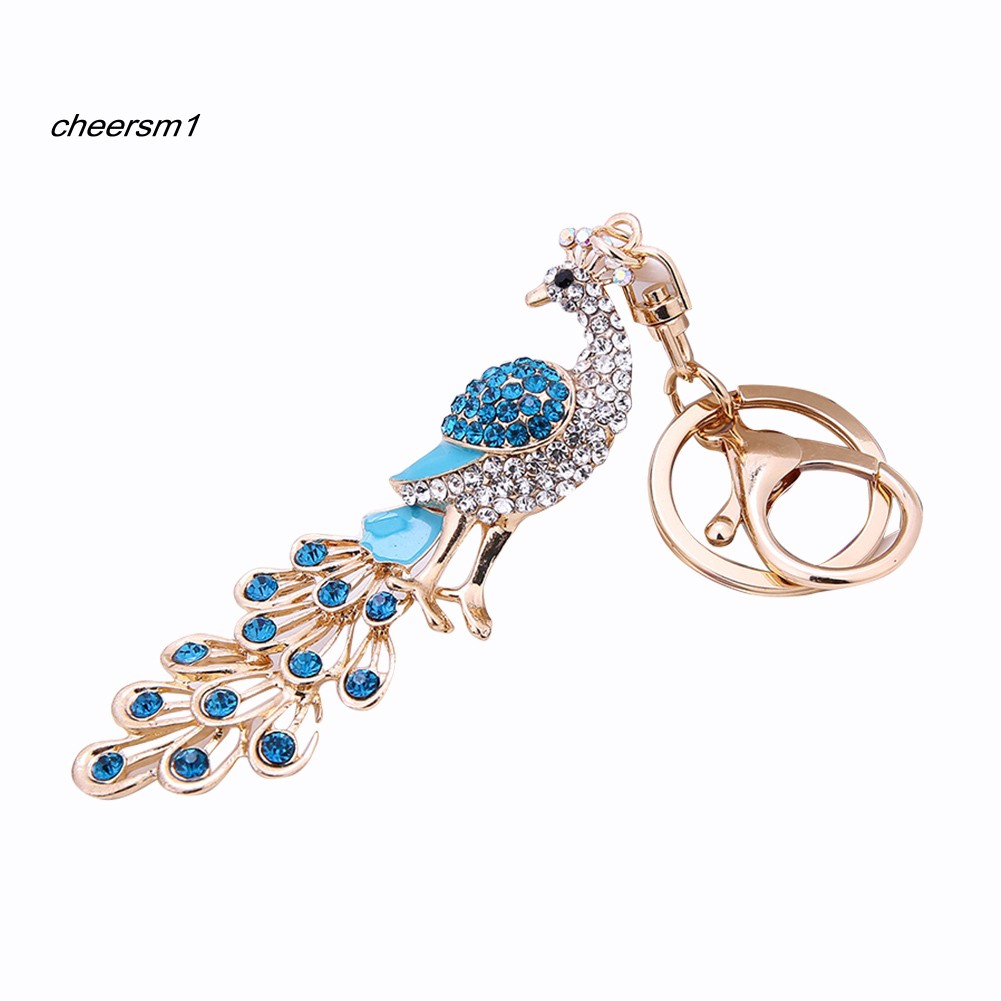 Sườn Xám Cách Tân Thời Trang♥Móc Khóa Con Công Đính Đá Thời Trang Phong Cách