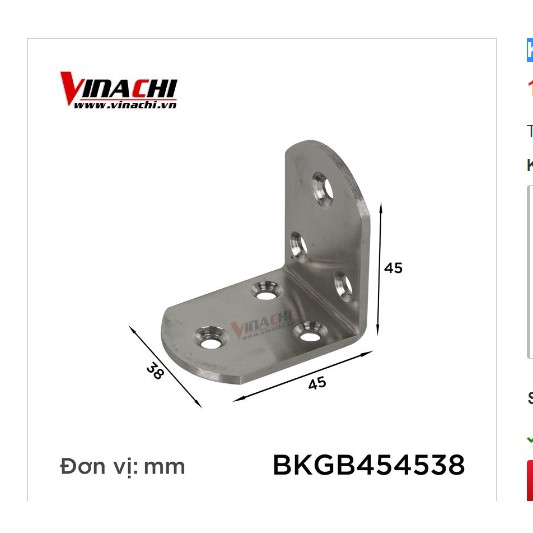 Ke góc vuông inox ( 1 chiếc)