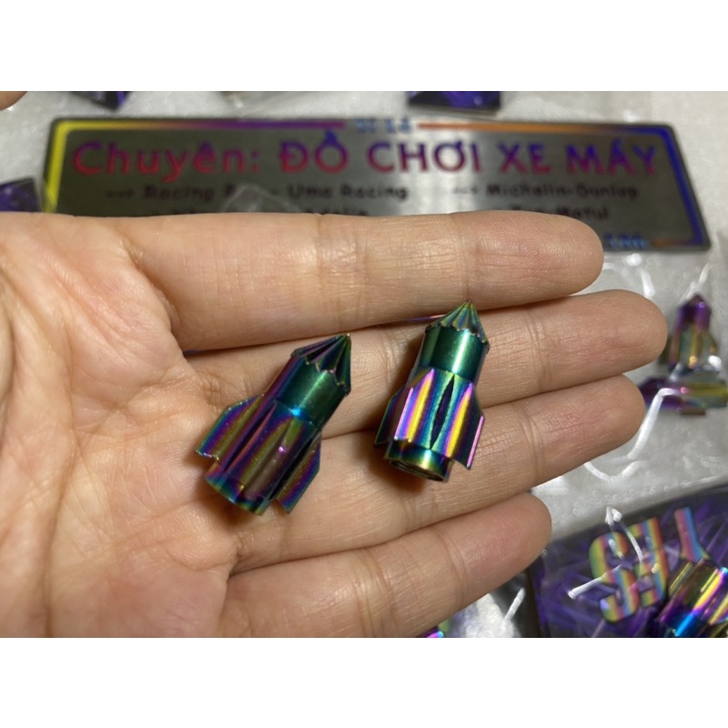 Ốc chân van hơi, ốc van vòi màu titan - Hình hỏa tiễn cực đẹp Lắp cho xe máy - shopbansi.