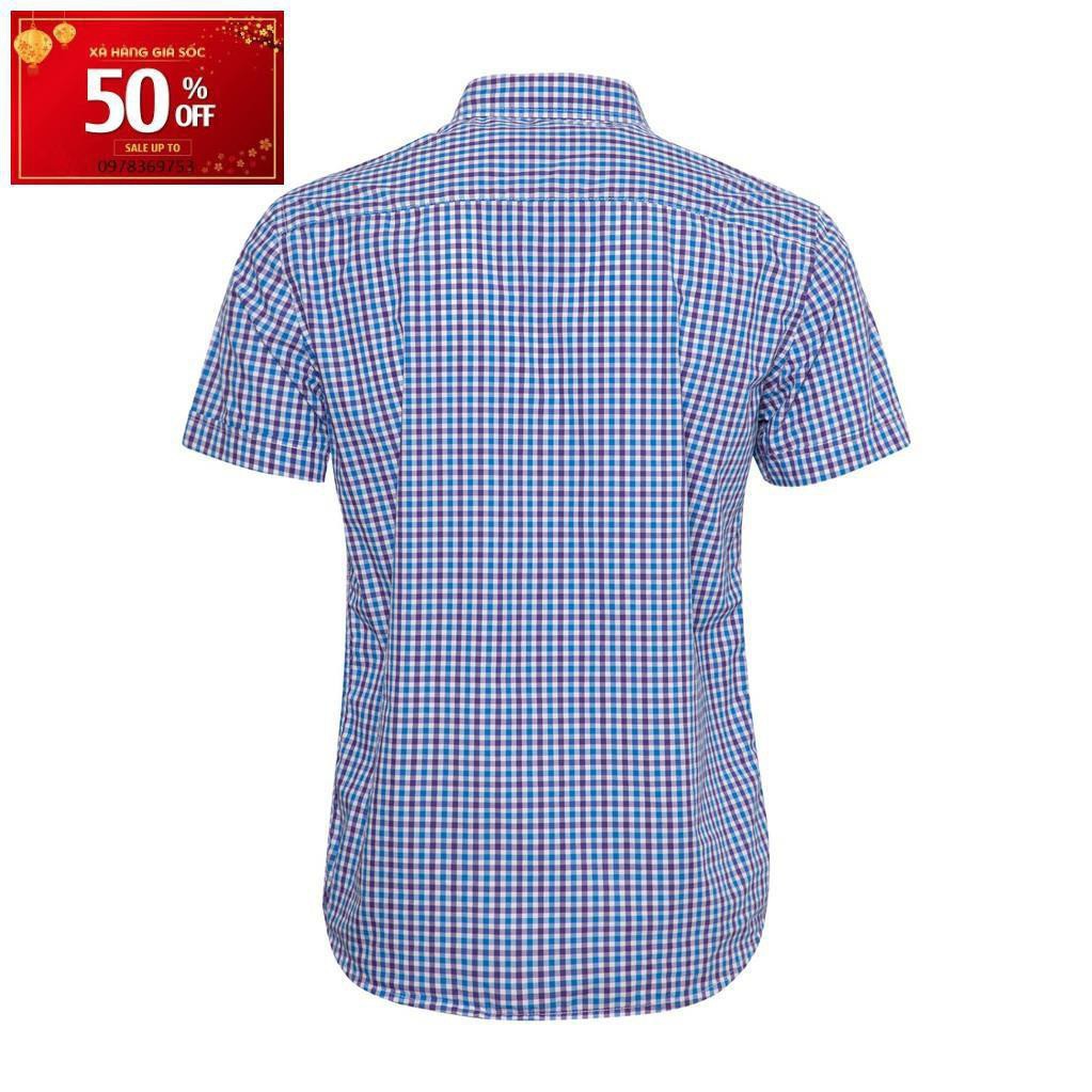 Áo Sơ Mi Nam Caro Cao Cấp Ngắn Tay Pious CARO25 (xanh nâu, nâu trắng)