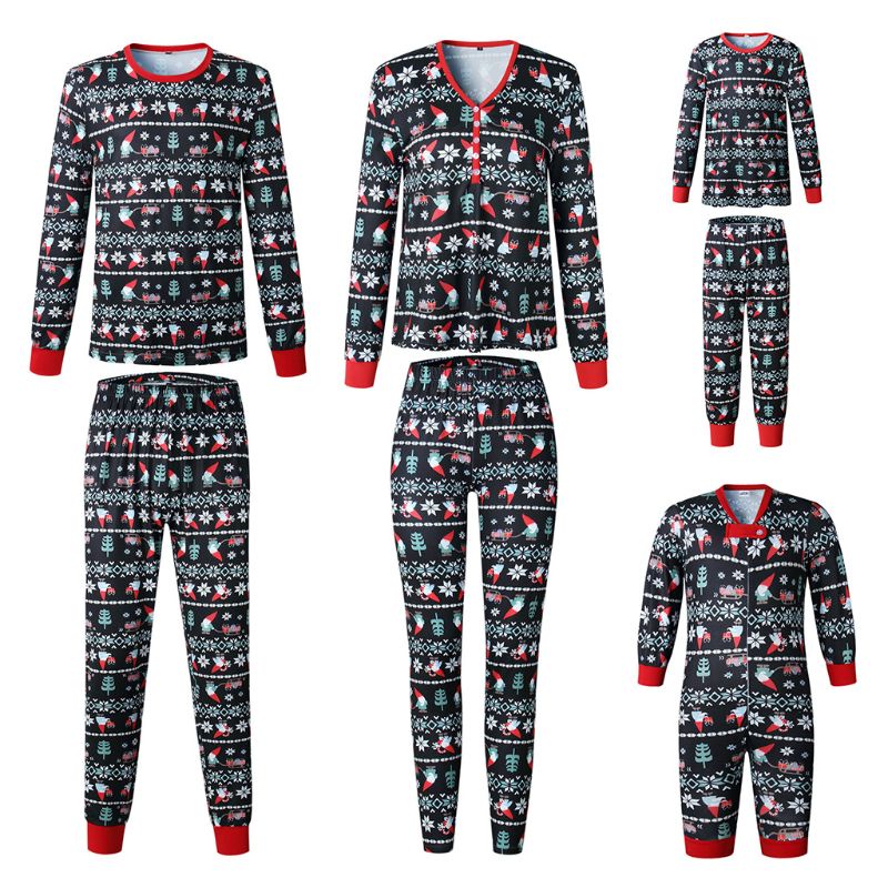Bộ Đồ Ngủ Pijama Tay Dài In Họa Tiết Bông Tuyết Giáng Sinh Dễ Thương Cho Gia Đình