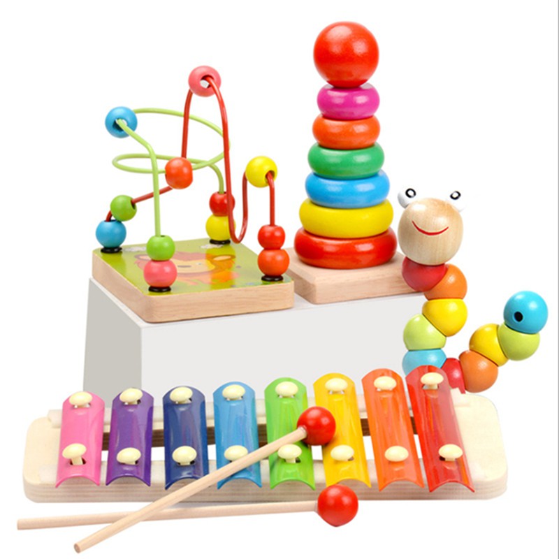 Combo 4 món Đồ Chơi Gỗ Montessori Cho Bé Tư Duy, Phát Triển Trí Tuệ Vừa Học Vừa Chơi