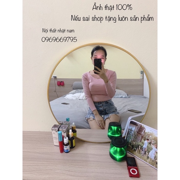 Gương nhà tắm khung thép💥𝗛𝗮̀𝗻𝗴 𝗖𝗼́ 𝗦𝗮̆̃𝗻💥, Gương treo tường tròn D50cm D60cm
