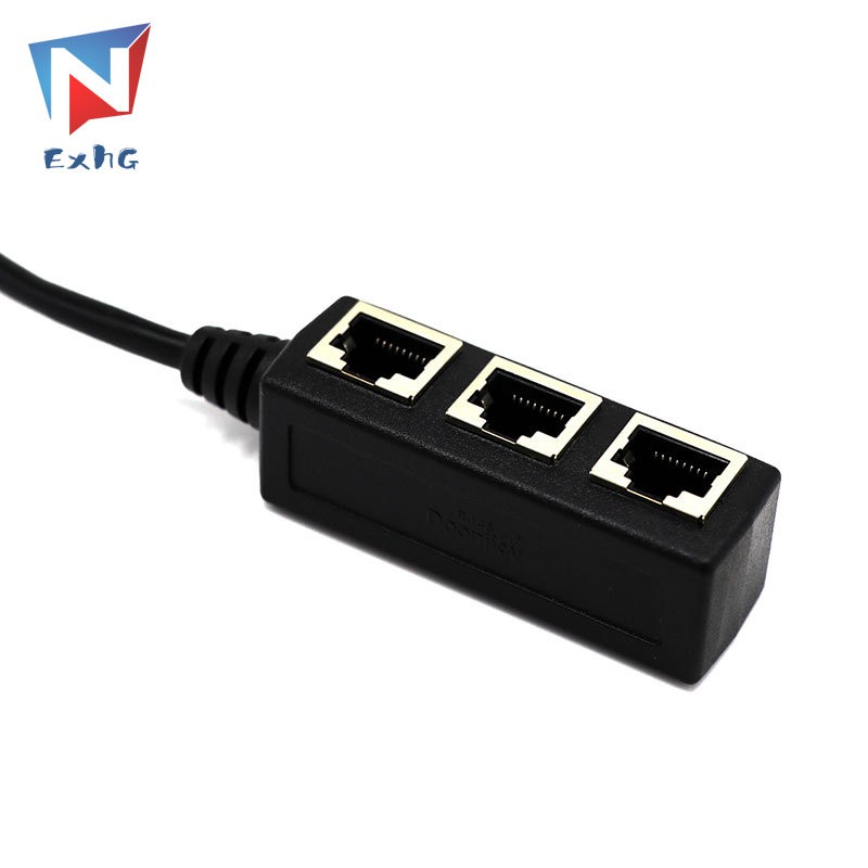 Thiết bị chia dây cáp dạng chữ Y RJ45 gồm 3 cổng CAT 5/CAT 6 LAN | BigBuy360 - bigbuy360.vn