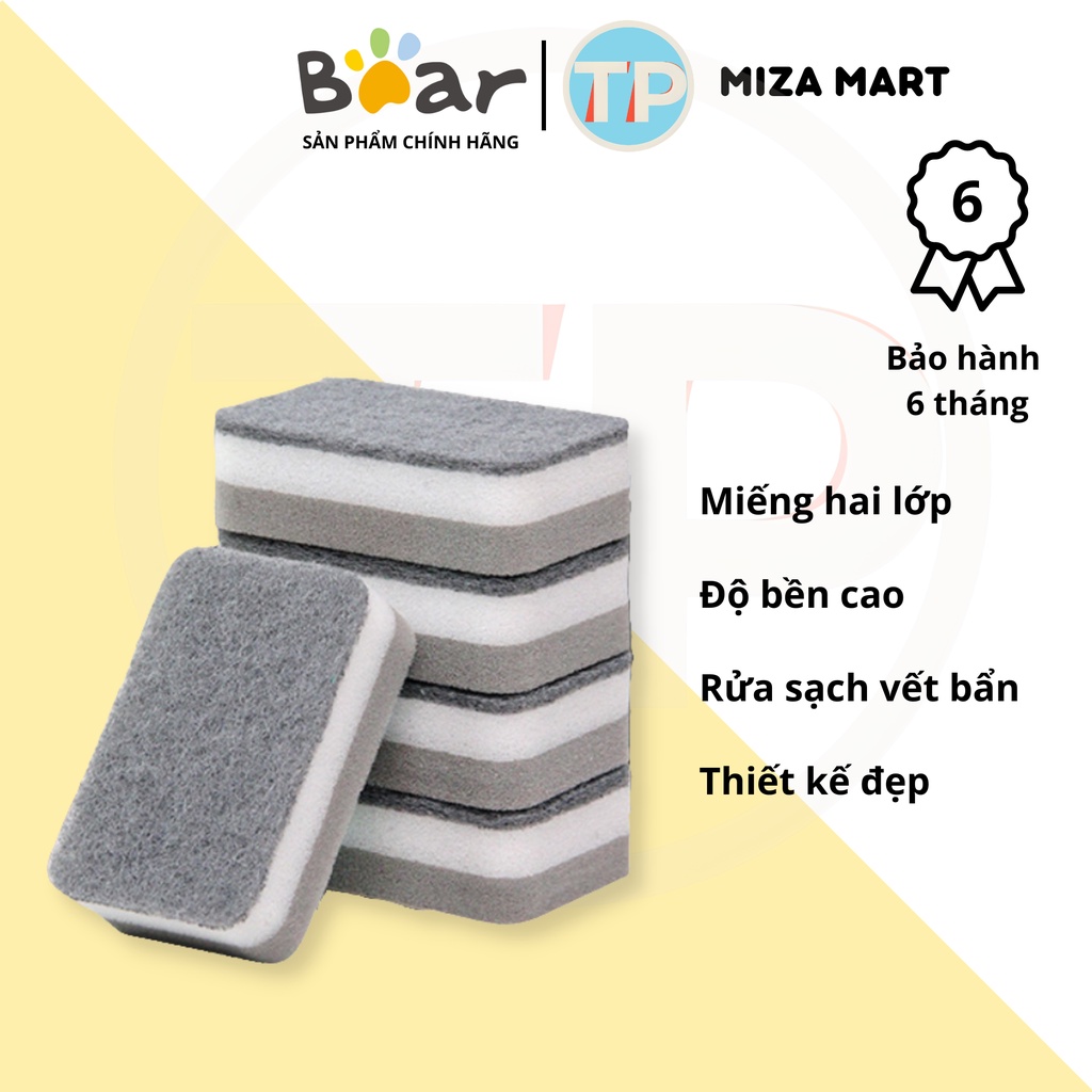 Miếng rửa chén, rửa bát đĩa, miếng bọt biển vệ sinh dầu mỡ, bụi bẩn, miếng cọ rửa, bàn chải bông 2 lớp, rửa nồi, rửa bàn
