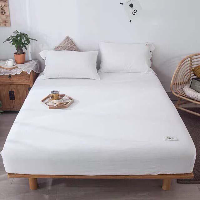 Ga Gối Cotton tici 🌿FREESHIP🌿 Bộ ga giường cotton đũi đơn sắc đủ size nệm - Nhiều mẫu lựa chọn