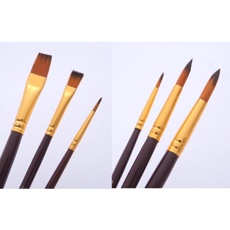 Bộ 3 cọ Artist Brushes Keep Smiling dành cho màu Acrylic, màu Nước 🌈 Tranh tô màu theo số TinaSweet