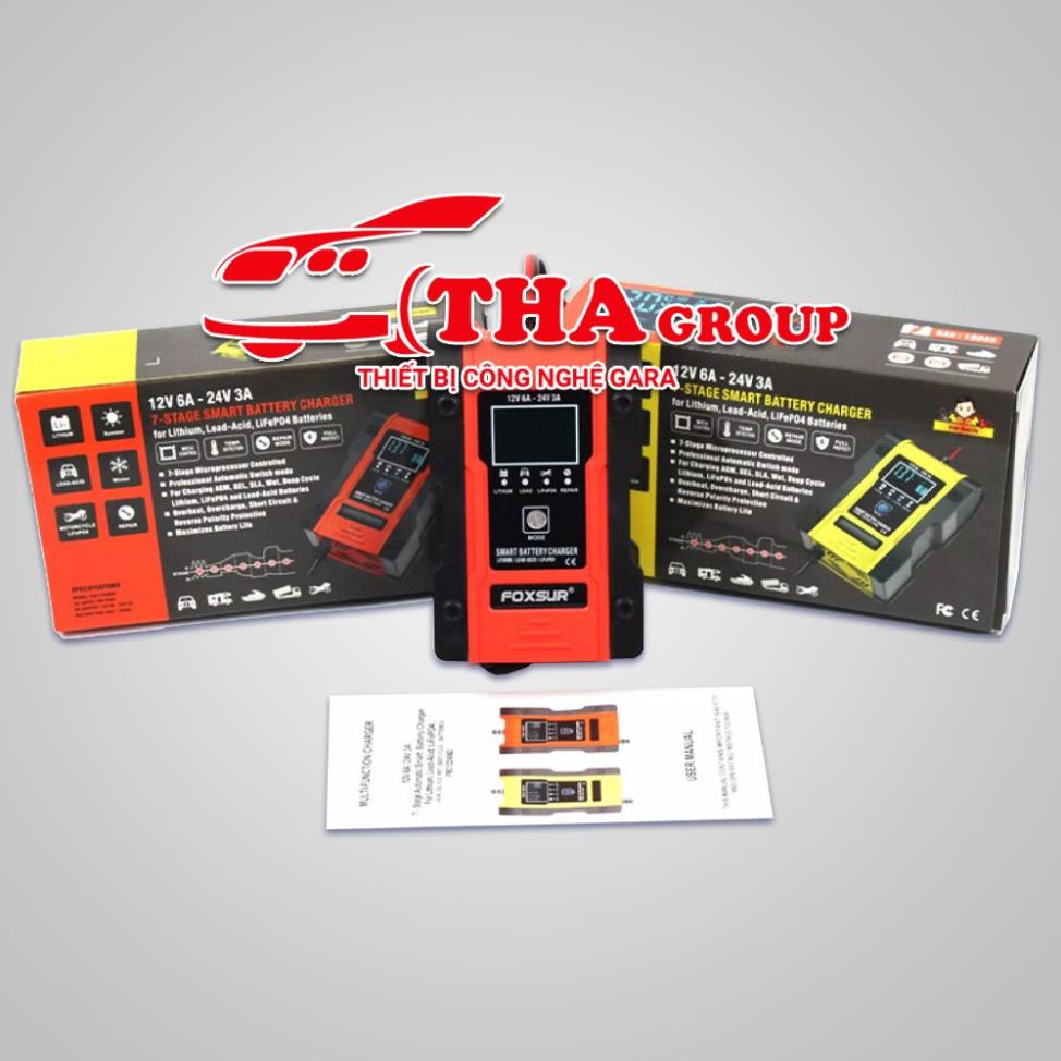 Sạc ác quy FOXSUR cực thông minh sạc pin với 7 Chế Độ Sạc Thông Minh Bậc Nhất Hiện Nay