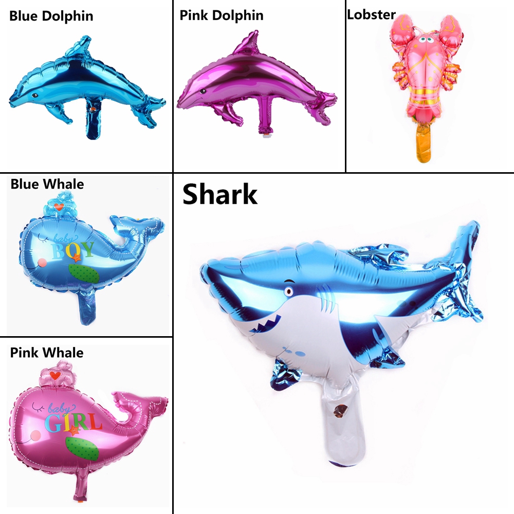 Bộ 2 bong bóng lõi nhôm hình động vật biển bạch tuộc/cá hề/cá voi trang trí tiệc