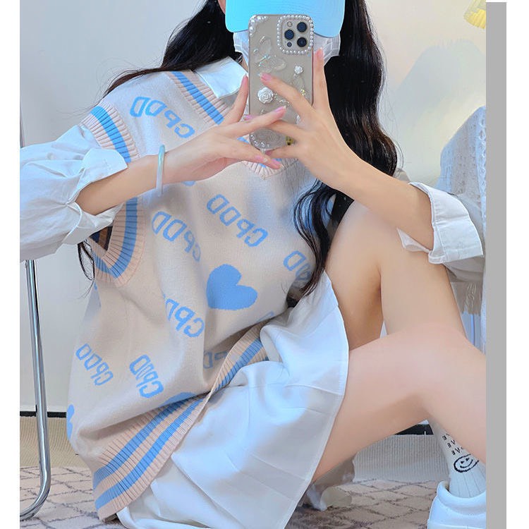 Áo gile len nữ, áo len dệt kim phong cách hàn quốc cực xinh cho chị em | BigBuy360 - bigbuy360.vn