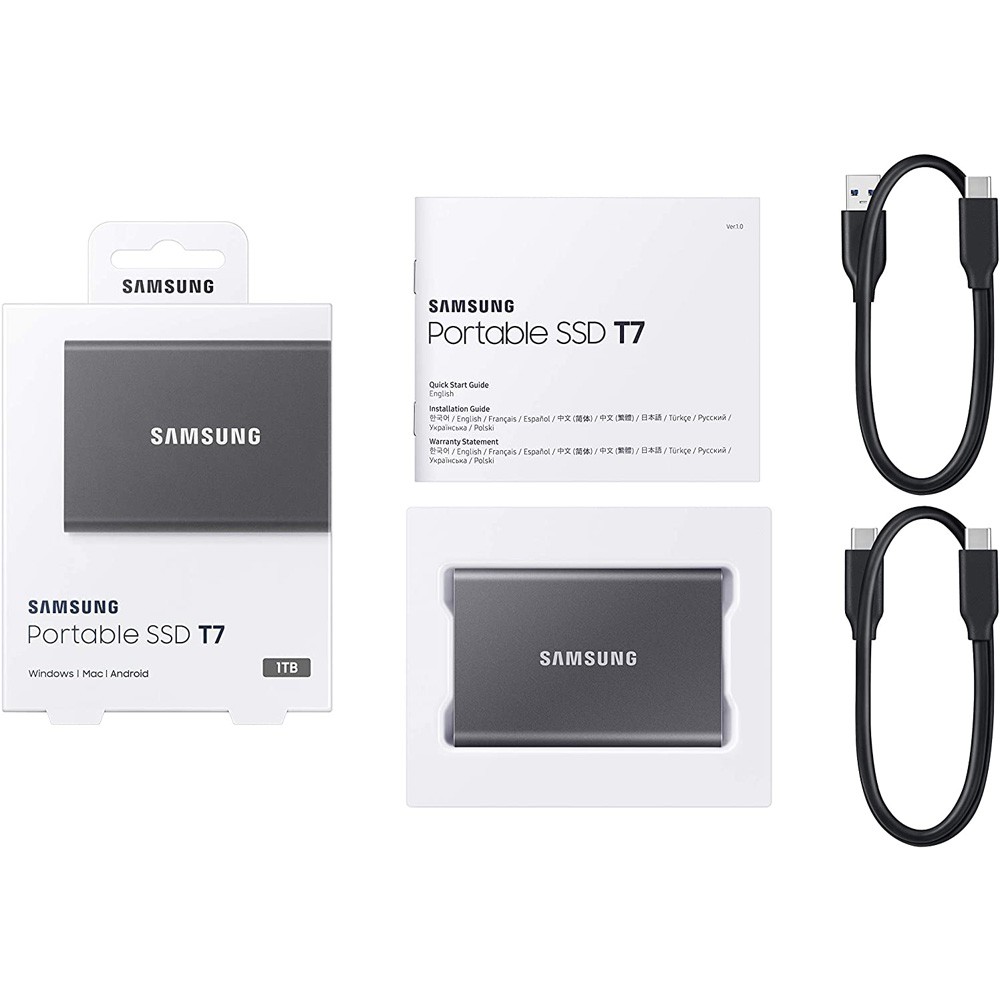 Ổ cứng di động 1TB External SSD Samsung T7 USB 3.2 Gen 2 MU-PC1T0