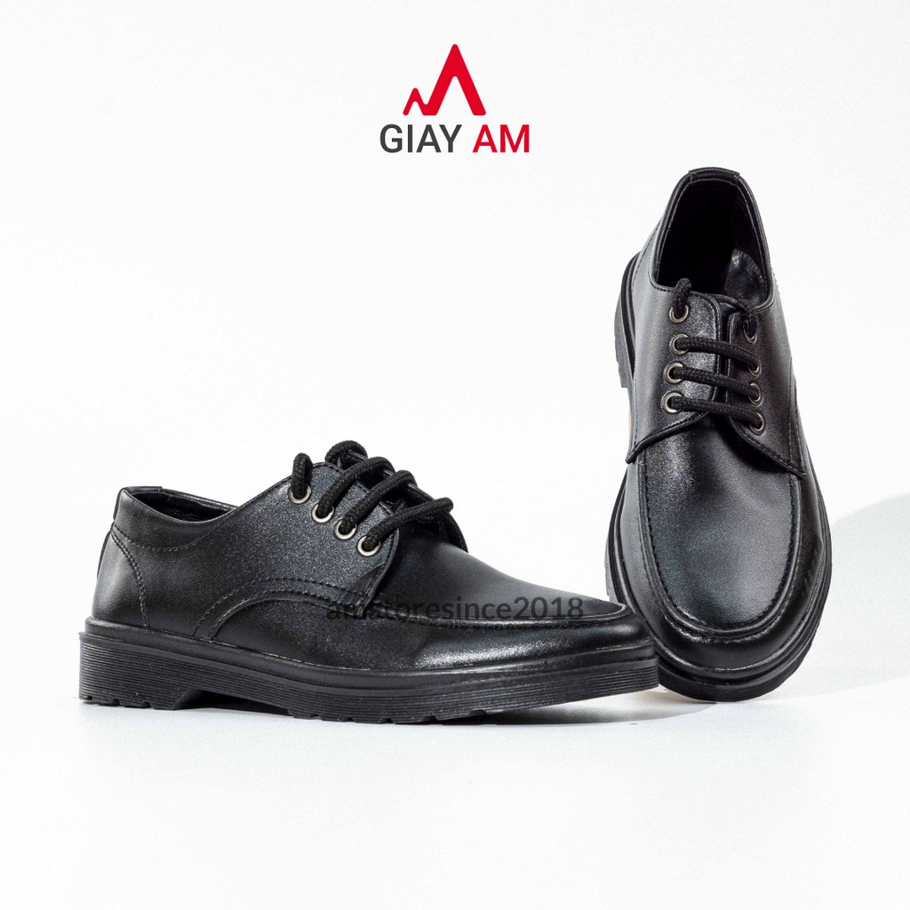 Giày Boots Da Mờ Đốc Tờ Matin Nam Nâng Chiều Cao Phong Cách Nhật Bản