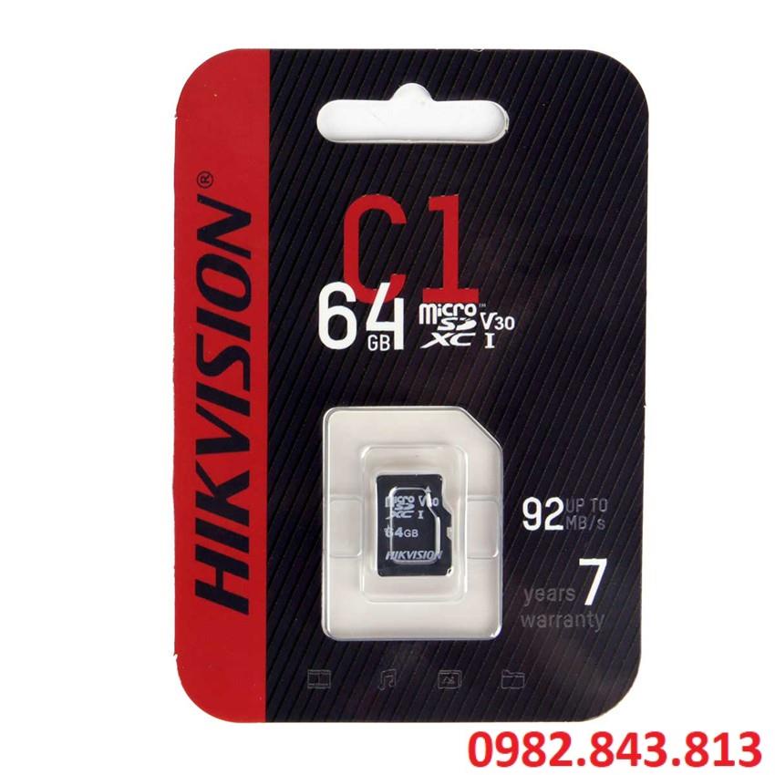 Thẻ nhớ HIKVISION 64GB 92MB/s - Chính Hãng - Bảo Hành 2 NămHàng chính hãng BH 2 Năm