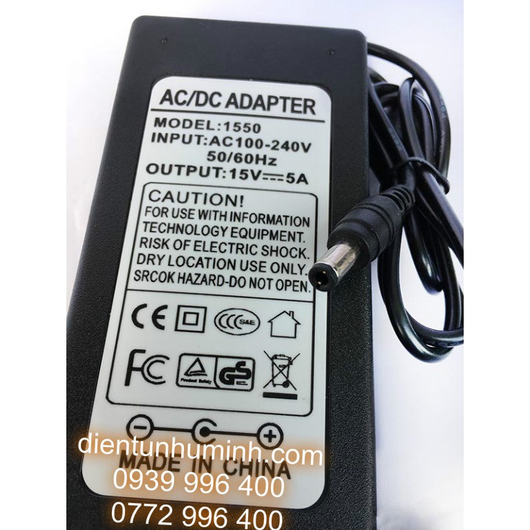 Nguồn sạc loa kẹo kéo 15v 5a _ củ sạc loa kéo _ adapter loa kéo