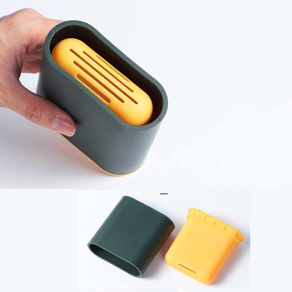 Chổi cọ vệ sinh nhà tắm toilet bồn cầu bằng silion có hộp đựng dán tường T1 ( tuyển khách sỉ)