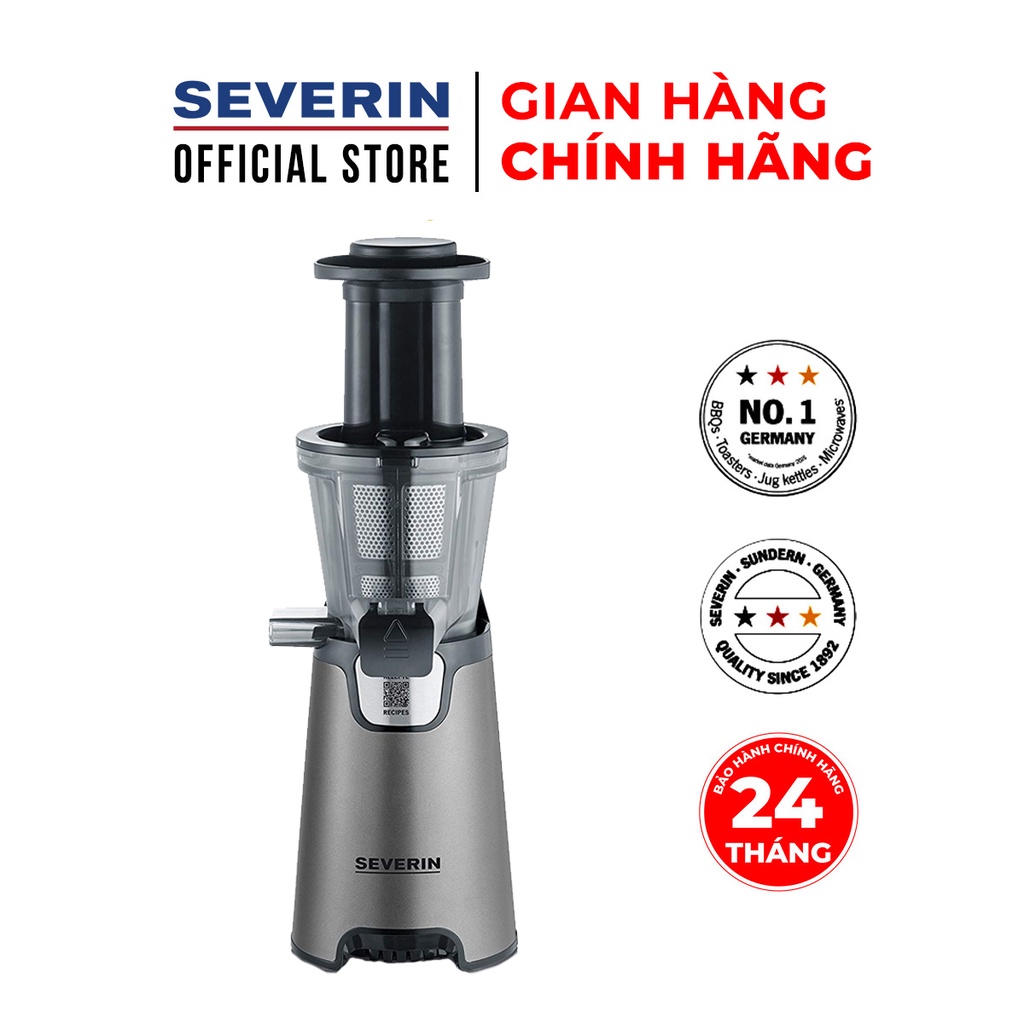 Máy ép chậm Severin ES3571, hàng chính hãng Đức 100%, Công nghệ ép chậm tiên tiến với 3 lõi lọc, Bảo hành 24 tháng