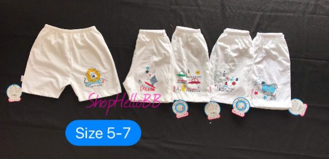 [Hello BB] size 5-7 bé 14-20kg BỘ NGẮN TRẮNG IN CÀI VAI Hello B&amp;B hình in quần và áogiao ngẫu nhiên (có thể không trùng)