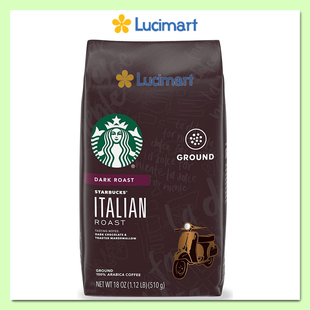 Cà phê Starbucks rang xay sẵn 100% Arabica Coffee Dark Roast 510g [Hàng Mỹ]