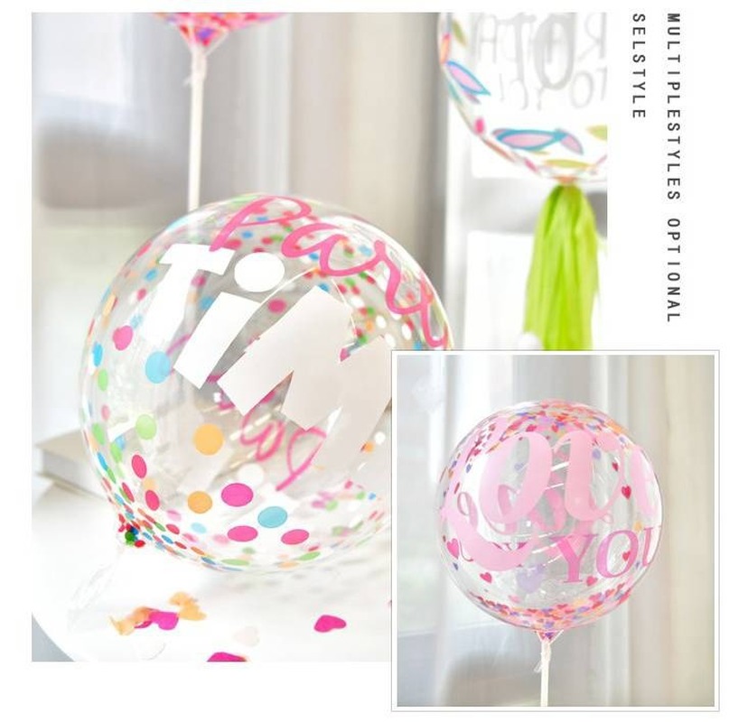 Bong Bóng Trong Suốt 18 Inch In Chữ Happy Birthday Trang Trí Sinh Nhật