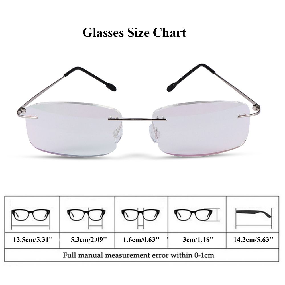 Kính mắt đọc sách gọng hợp kim tròng titan không viền siêu nhẹ/ Hộp đựng kính mắt dành cho cả nam và nữ