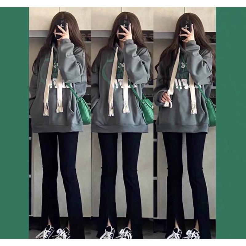 Áo hoodie TIDE UlzzangHodie nữ form rộng dài vải nỉ chất đẹp giá rẻ không xù lông hàng quảng châu BST thu đông unisex