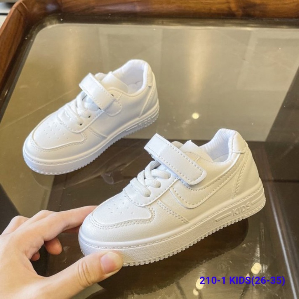 Giày thể thao trẻ em 26-35❤️FREESHIP❤️ Bata sneakers bé trai và bé gái đế bằng màu trắng full 210-1 KIDS