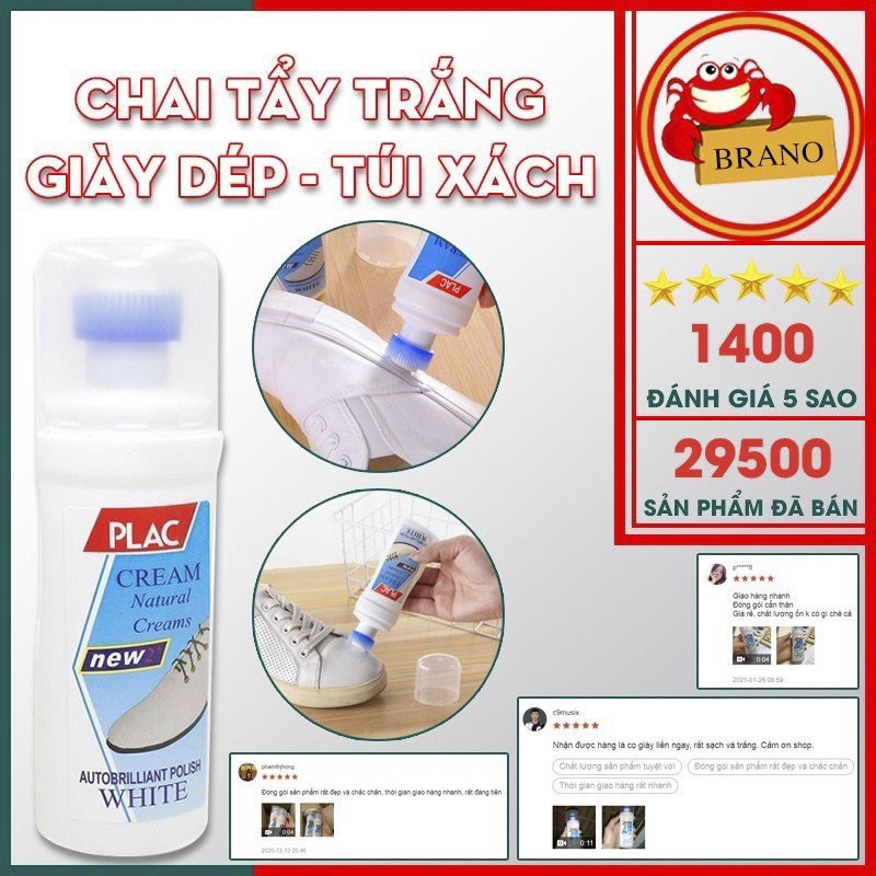 Chai tẩy trắng Giày dép Plac có đầu cọ tẩy siêu sạch