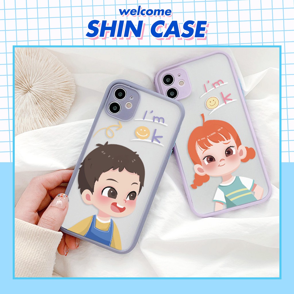 Ốp lưng iphone Okey Couple nhám viền nổi cong 5/5s/6/6plus/6s/6splus/7/7plus/8/8plus/x/xr/xs/11/12/pro/max/plus/promax