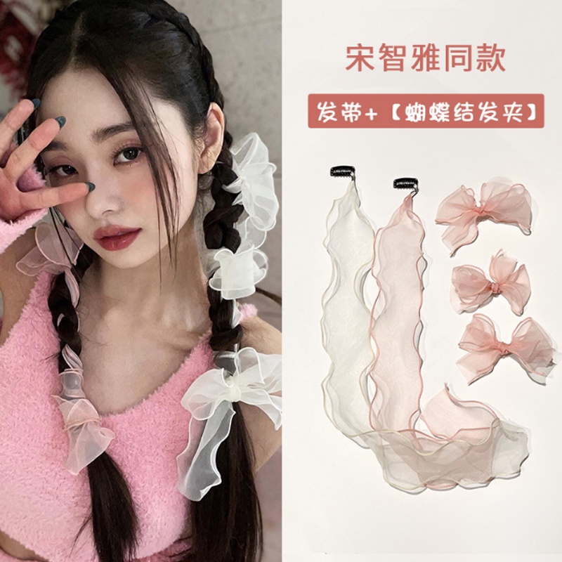 Kẹp Tóc Vải Gạc Đính Nơ Kiểu Dáng Ngọt Ngào Cho Nữ