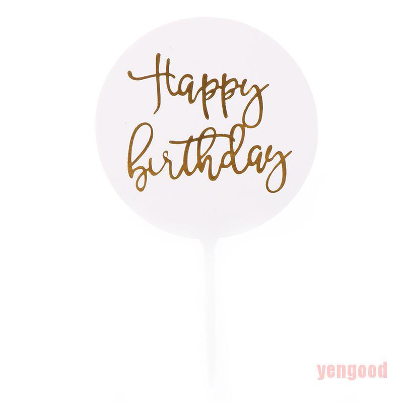 1 Phụ Kiện Trang Trí Bánh Kem Bằng Acrylic Hình Chữ Happy Birthday Dễ Thương