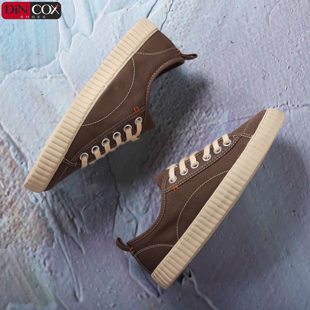 Giày Sneaker Vải Unisex DINCOX D27 CHOCOLATE Đơn Giản Hiện Đại