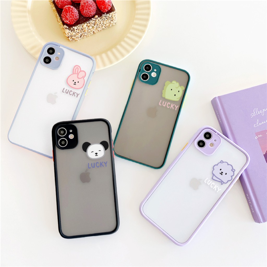 Ốp lưng iphone Lucky nhám viền nổi cong 6/6plus/6s/6splus/7/7plus/8/8plus/x/xr/xs/11/12/13/pro/max/plus/promax | BigBuy360 - bigbuy360.vn