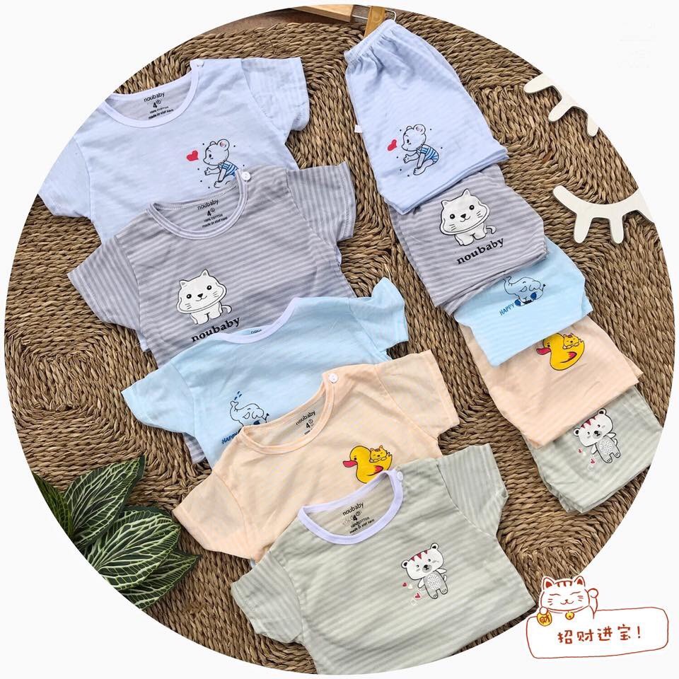 (NHIỀU MẪU)  1 bộ quần áo Cộc Tay - Ba lỗ chất liệu Cotton Giấy cho bé - Họa tiết hình tươi sáng dễ thương