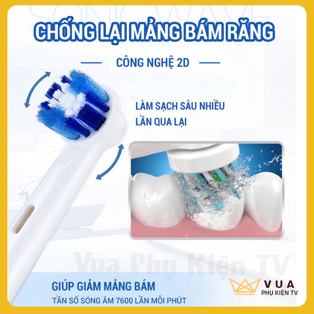 [FREESHIP-CHẢI SIÊU SẠCH] Bàn chải điện Oral B  D12  màu xanh chống nước dùng cho người lớn trẻ em - Vua Phụ Kiện TV