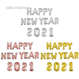 Set bóng trang trí năm mới Happy new year 2021