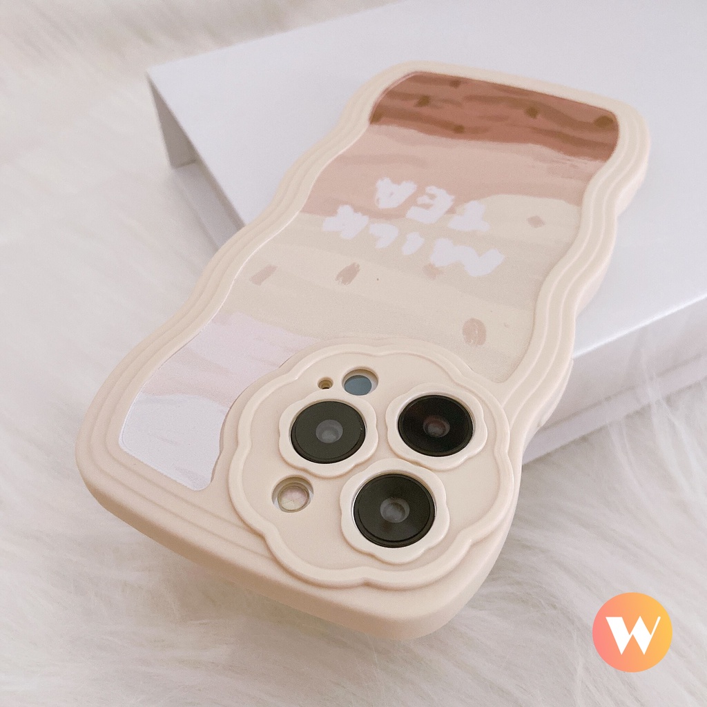Ốp Điện Thoại Viền Silicon Mềm Họa Tiết Hoa Trà Sữa Bảo Vệ Lens iPhone 7 8 SE Plus X XS XR 11 12 13 14 Pro Max SE 2020