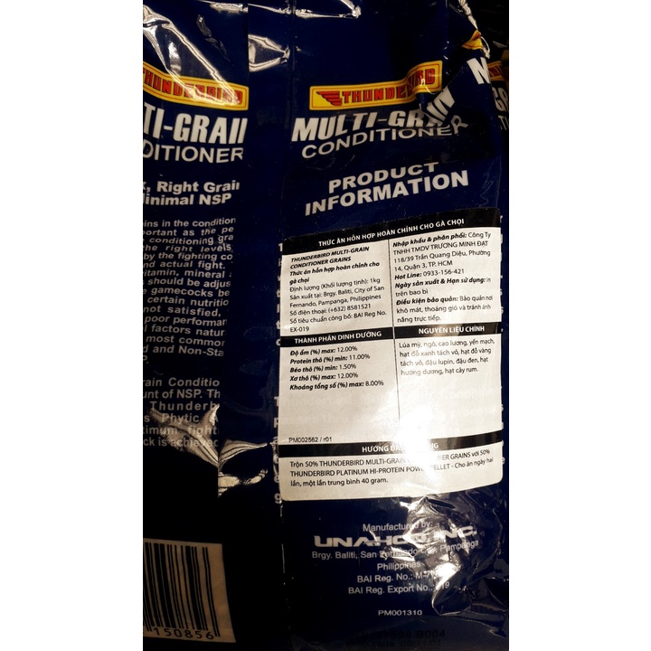Ngũ Cốc Gà Đá Thunderbird 1kg - Thức Ăn Gà [THUNDER BIRD]. ngũ cốc philipin