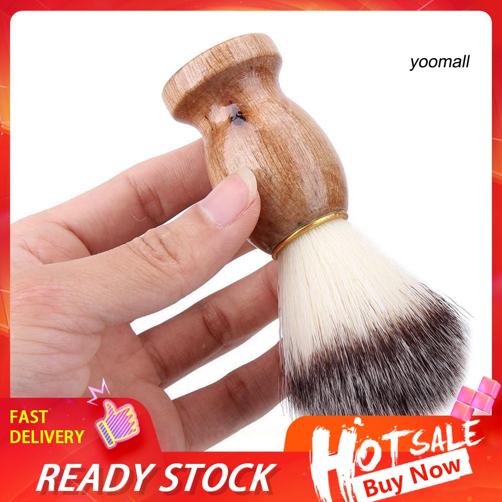 [Hàng mới về] Cọ Phết Kem Cạo Râu Tay Cầm Gỗ Tiện Dụng Chất Lượng Cao Cho Nam